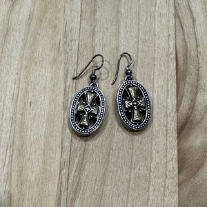 Brighton Gold & Silver Cross Earrings